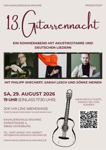 Entradas para 13. Gitarrennacht im Schlosspark Krumke en 29.08.2026 - Comprar entradas
